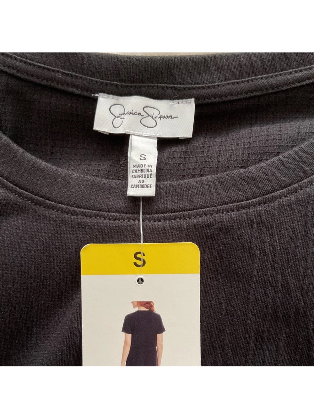 Jessica Simpson Black Short-Sleeve Casual Top - Picture 4 of 5